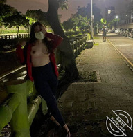 野外露出，小胖妹1