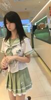 原创抄底 高颜值jk妹裙底黑内风光