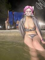 泳池边极限露出2