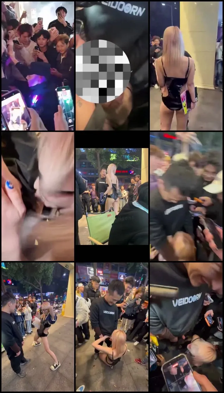 长沙闹市活春宫男女当街口交惹围观0