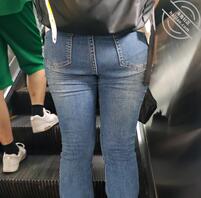 女大学生肥臀紧身牛仔裤1