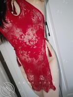 红色蕾丝旗袍0